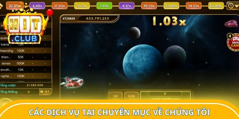 Các dịch vụ tại chuyên mục về chúng tôi