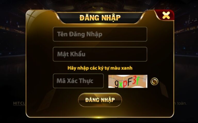 Giao diện đăng nhập hitclub